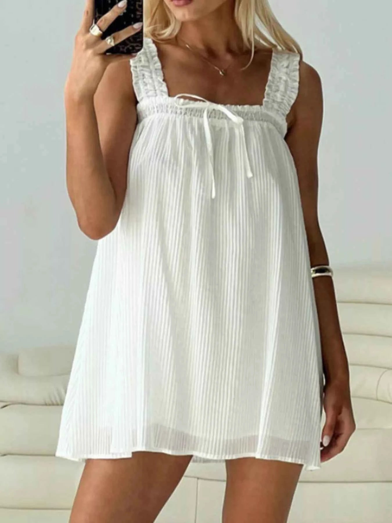 Frill Square Neck Mini Dress 1139096a-e1b3-431a-b534-491d54d8e506-Max-Origin