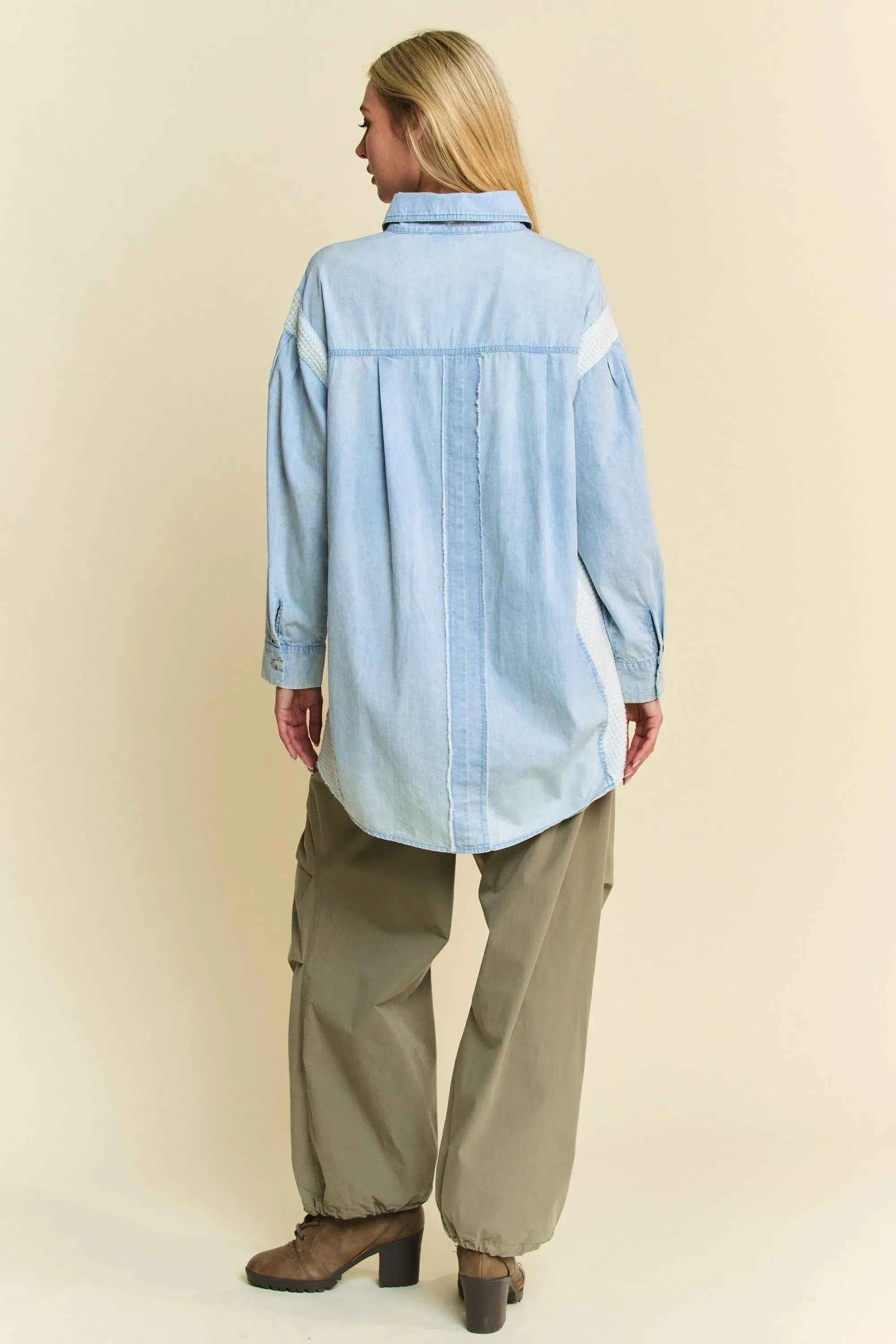 Davi & Dani Lightweight Washed Daisy Patch Waffle Knit Shirt 113b38b8bae441f09a592817cf67c203-Max-Origin