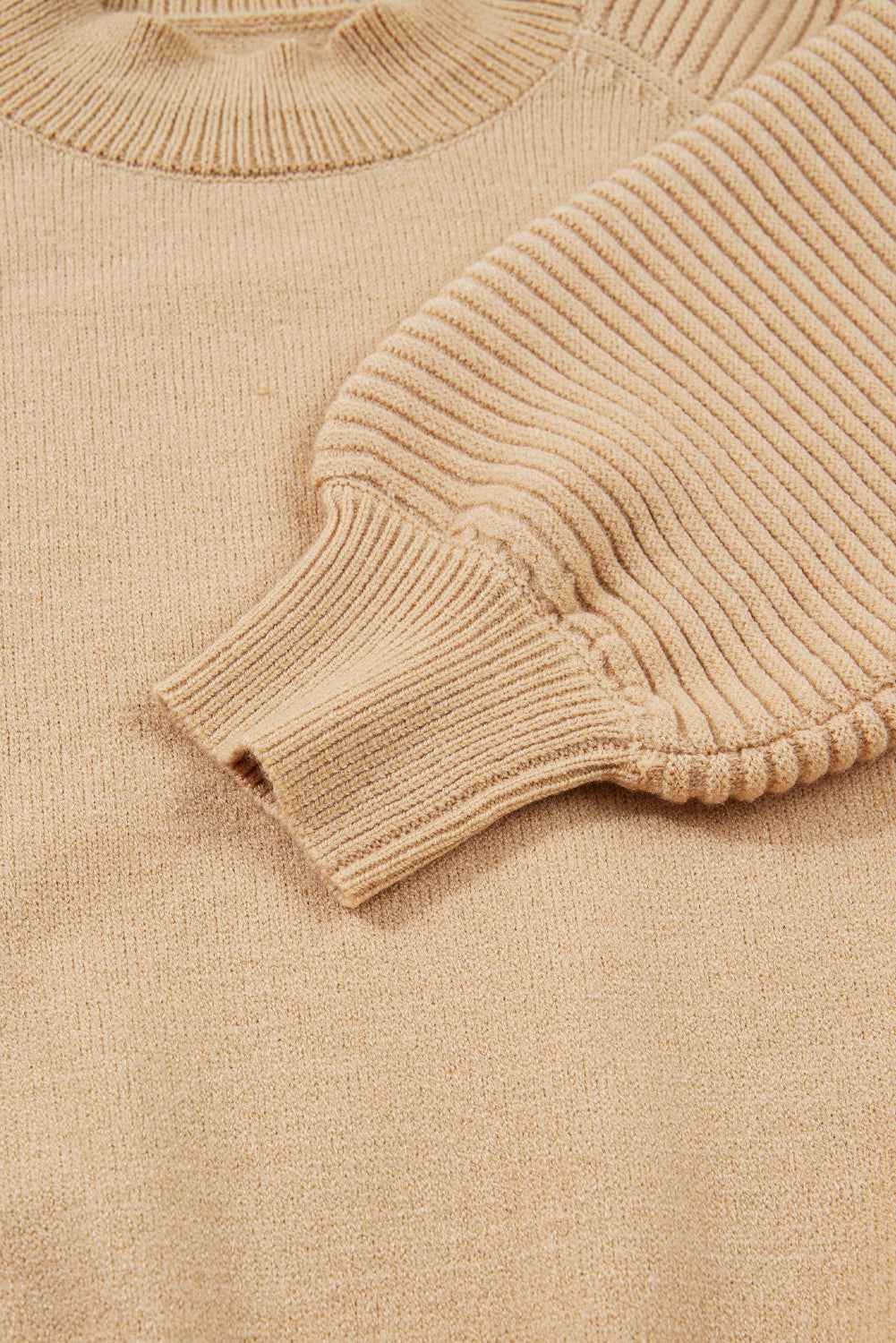 Black High Neck Puff Sleeve Sweater Pleated Mini Skirt 2pcs Knitted Outfit 11416cd299d38265