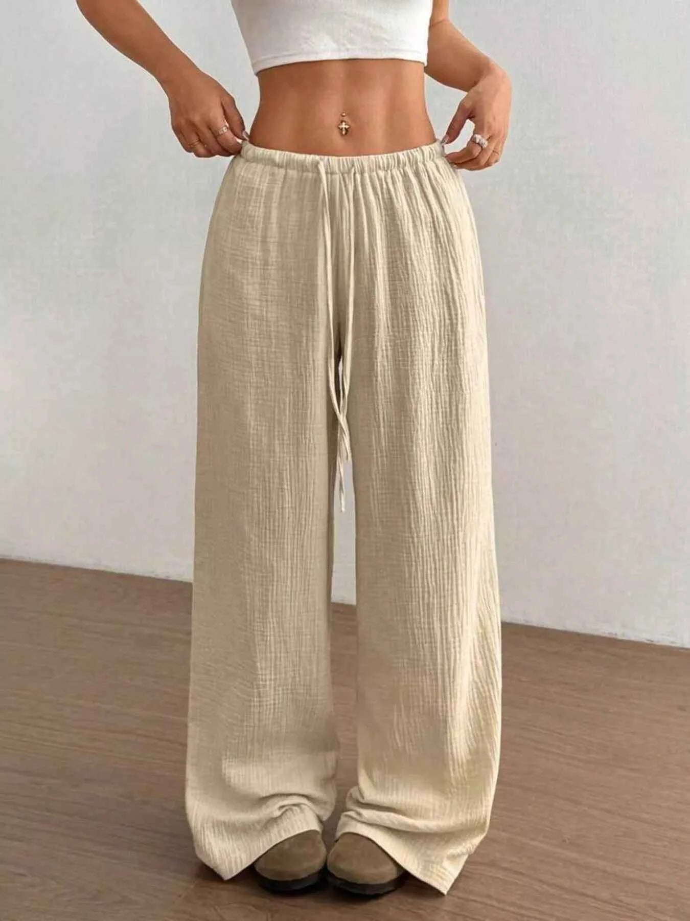 Full Size Drawstring Wide Leg Pants Plus Size Apricot 1144177a8b234549b0ab8cff004e6fd5-Max-Origin