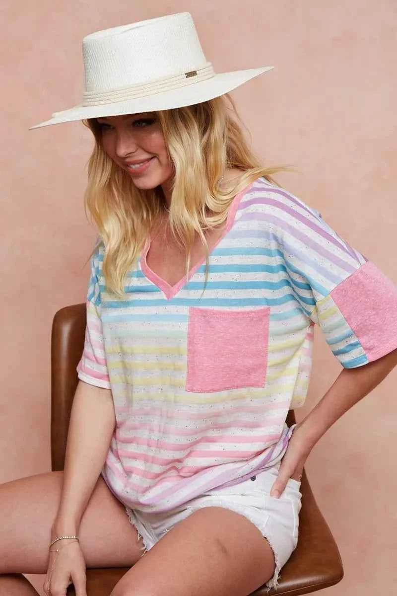 BiBi Rainbow Stripe Printed Triblend Knit Top 114d5c77d78445aa86412c1edcc5f56d-Max-Origin