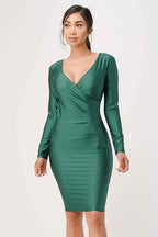 long sleeve shiny tricot overlap midi dress 11645367_f7fb3938-ffce-4b3c-8822-c5648a3f4201