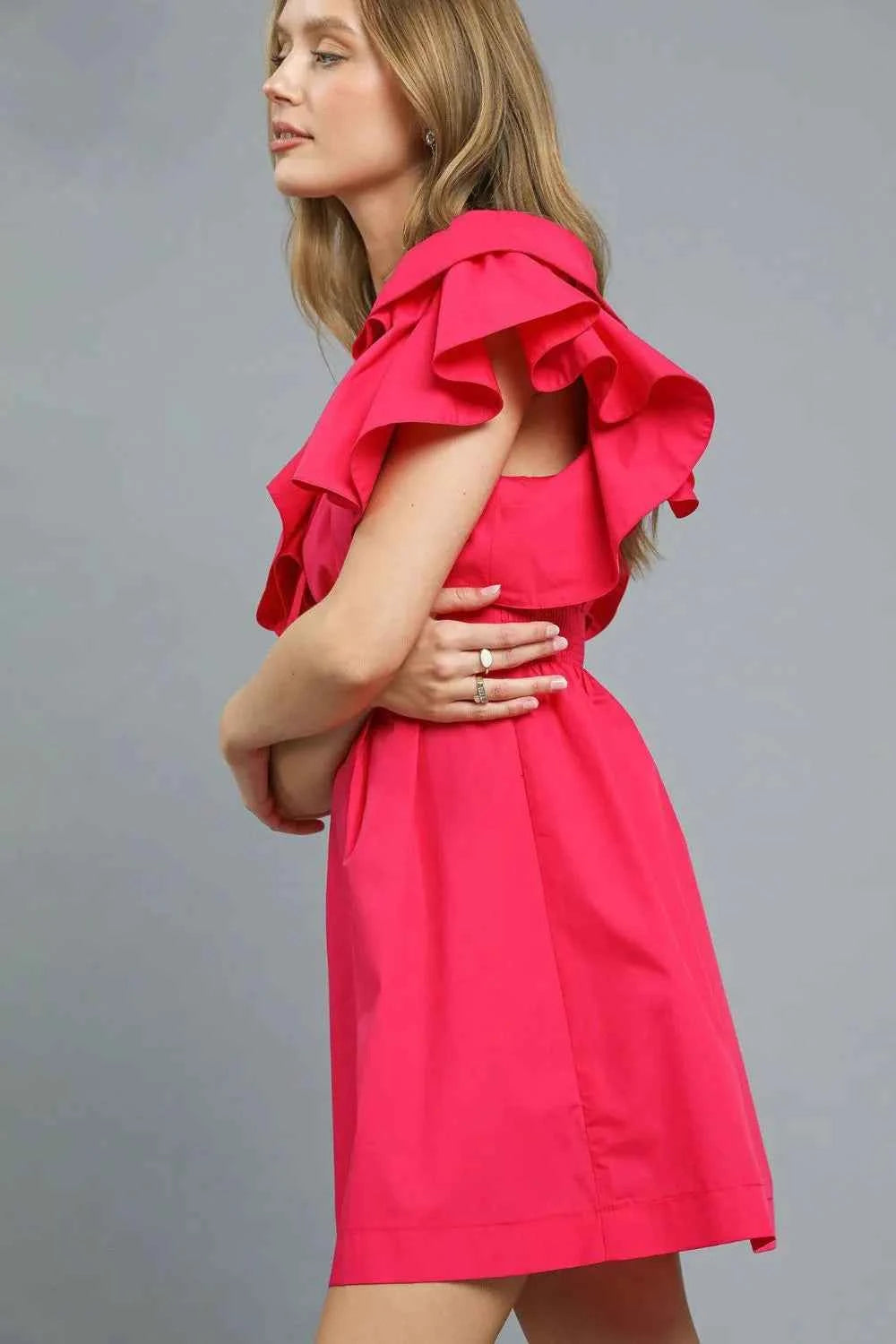 Umgee Double Ruffle Sleeve Fit and Flare Dress 116ecfa2-d442-45d2-9a26-a2dba33bd239-Max-Origin