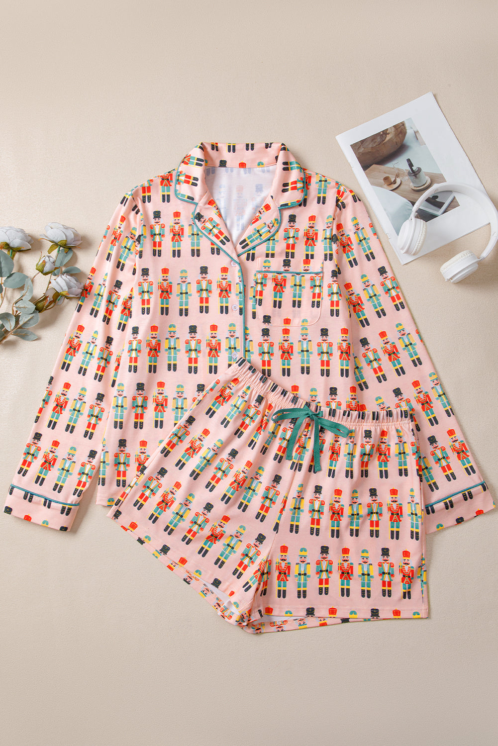 Pink Christmas Nutcracker Long Sleeve Shirt Shorts Pajama Set 117426a6ff9fd0dc