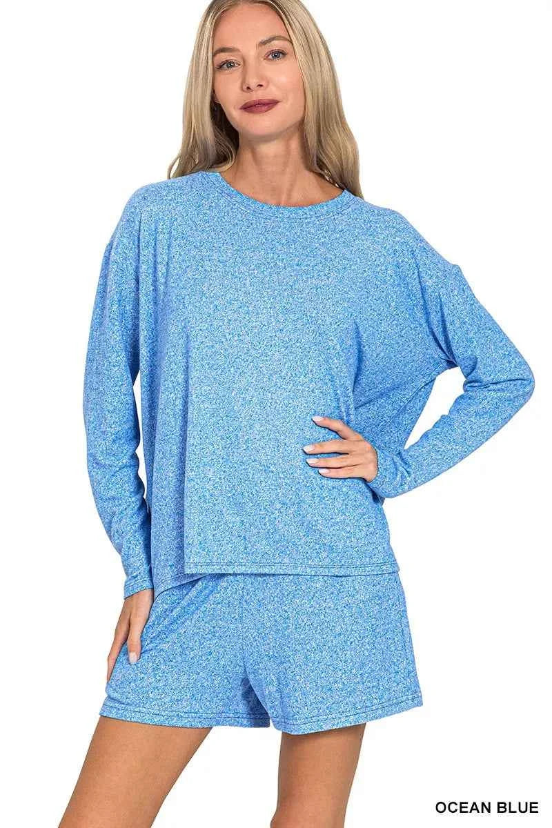 Zenana Soft Melange Long Sleeve Tee and Shorts Set OCEAN BLUE 1179b293e37a429fb34bbf77998d45e7-Max-Origin