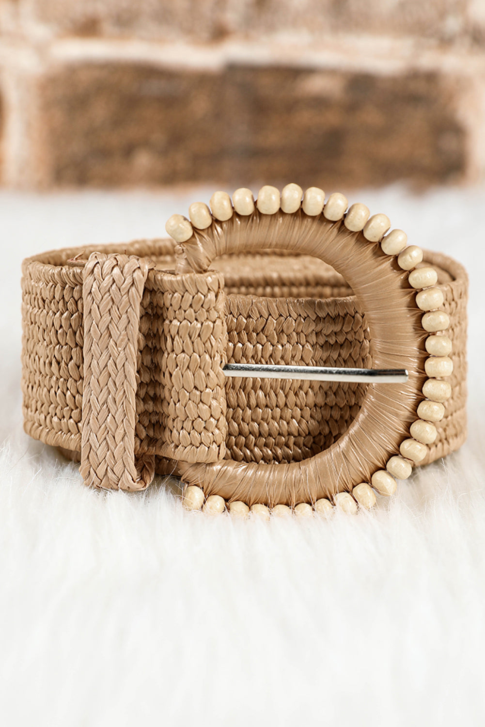 Camel Braided Leather Decor Belt 1187443d10d9d3ce