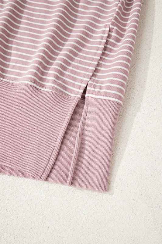 Stripe Thumbhole Drop Shoulder Sleeve Hoodie 118825d3-f8e4-4c11-a448-7b97d500658f