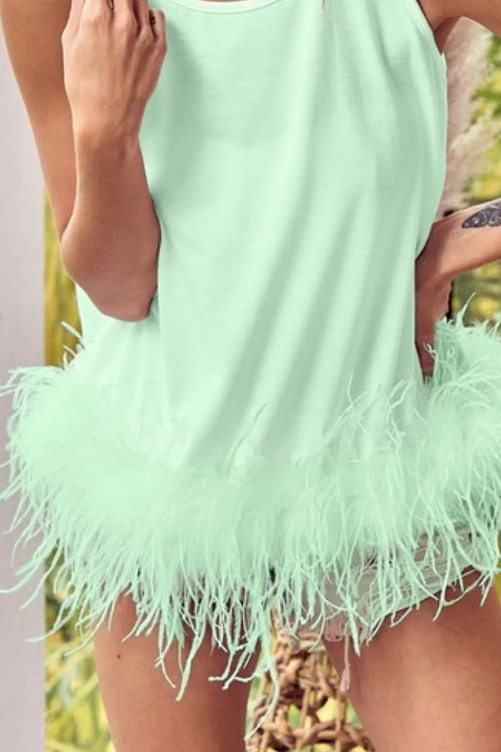BiBi French Terry Faux Feather Bottom Back Tied Top 11968d4a-ba1c-4b31-9bab-5a0471e06689-Max-Origin