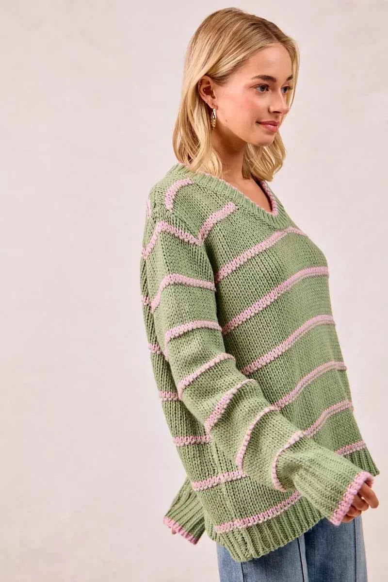 BiBi Striped Long Sleeve Sweater 11972e5ea51344589dba634626f86462-Max-Origin