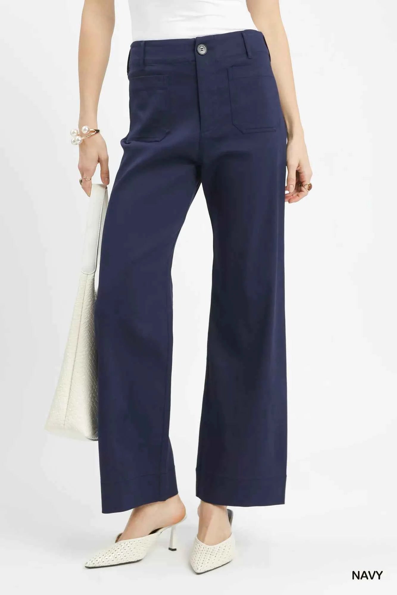 Umgee Button Stretched Pants NAVY 11973942-5cb0-4579-9425-e4c5cfebc42d-Max-Origin