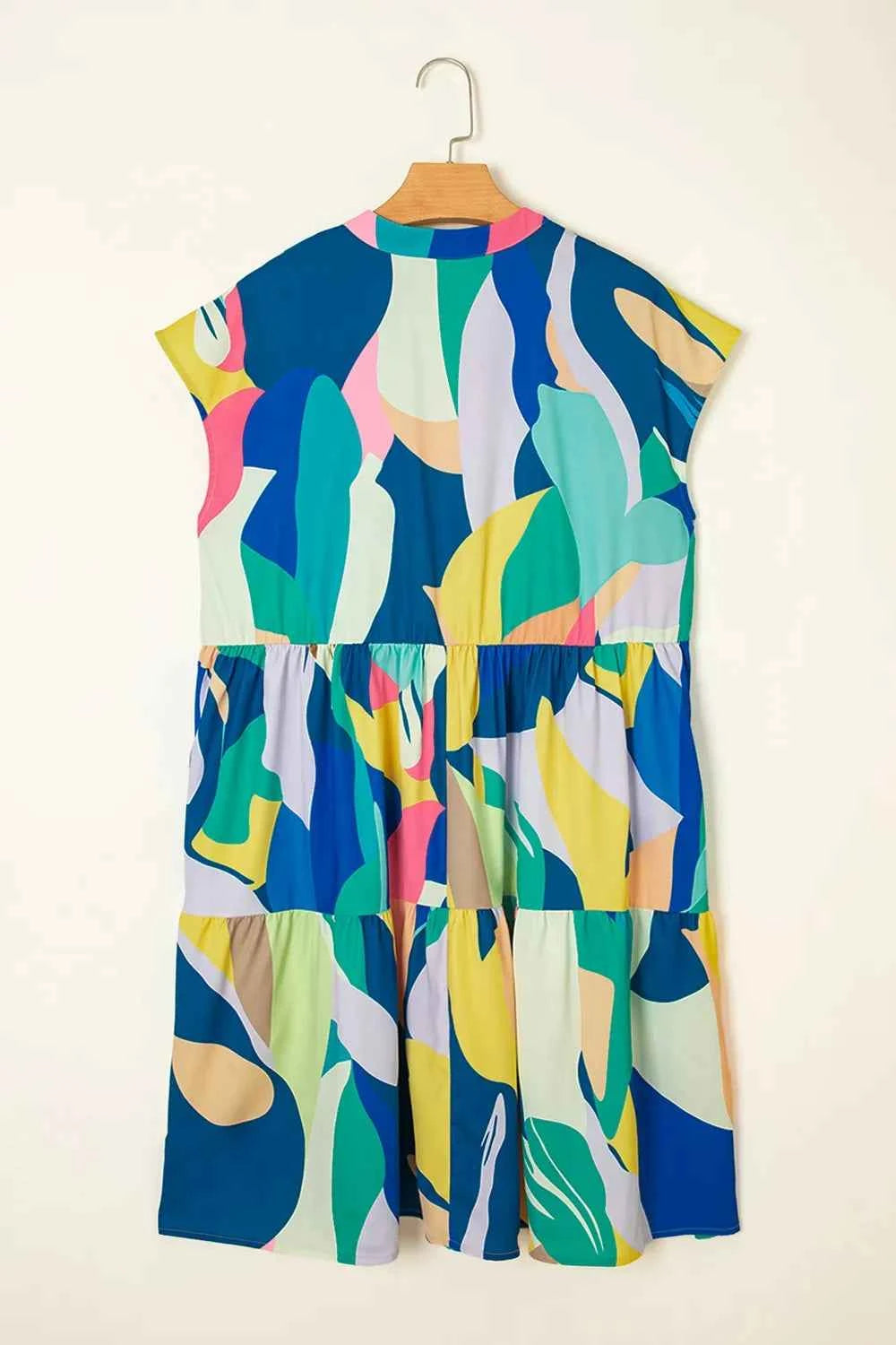 Abstract Print Cap Sleeve Pocketed Mini Dress 11a12def-f32a-4b47-90ec-109113375dad-Max-Origin
