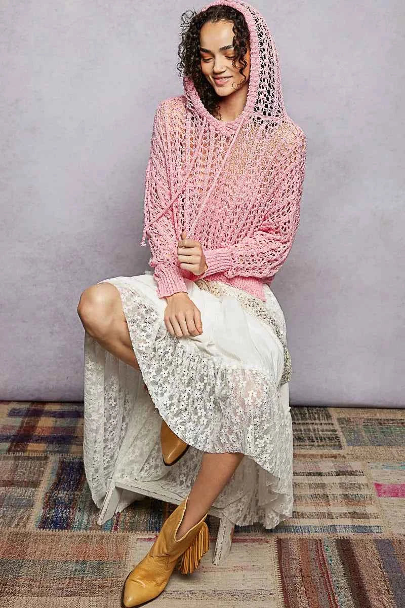 POL Openwork Round Neck High Low Knit Top 11c91444-d830-4727-bc46-2cf33f40751b-Max-Origin
