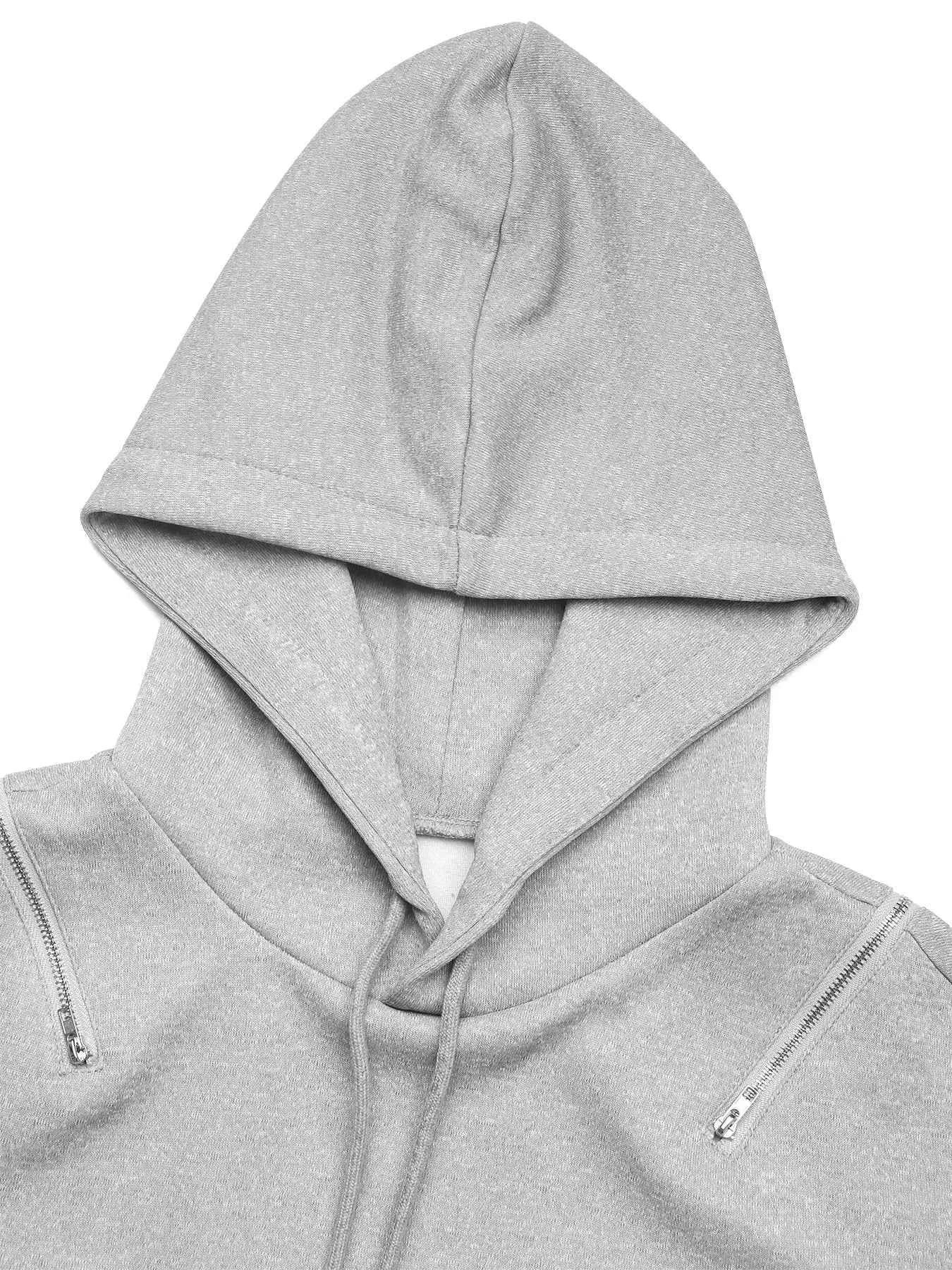 Drawstring Zip Detail Cold Shoulder Hoodie 11c9905c820e4ce3b001bfcd160d31ae-Max-Origin