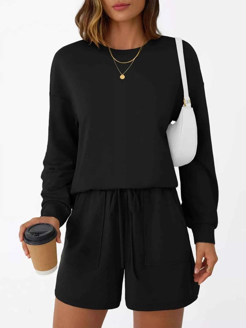 Round Neck Long Sleeve Top and Shorts Set 11ce35dcdd8743f592f7b7801efa90f8-Max-Origin