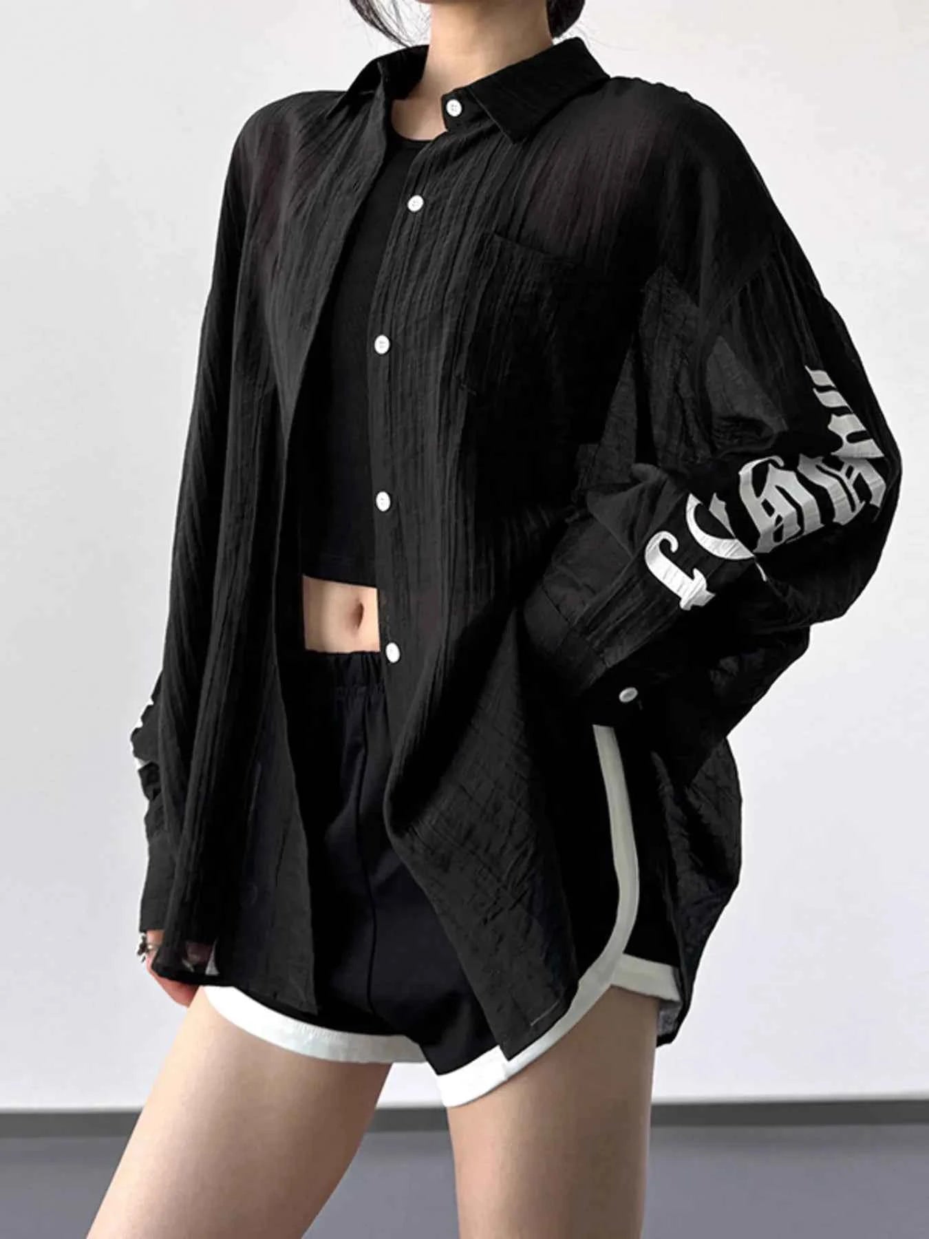 Button-Up Long Sleeve Oversized Shirt Black 11d8ece584964c34952f2e6eb63734ec-Max-Origin