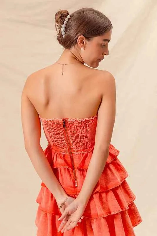 SO ME Strapless Ruffle Layered Game Day Cheer Up Dress 11d9a9aee80f4237848d1c842cebba6a-Max-Origin
