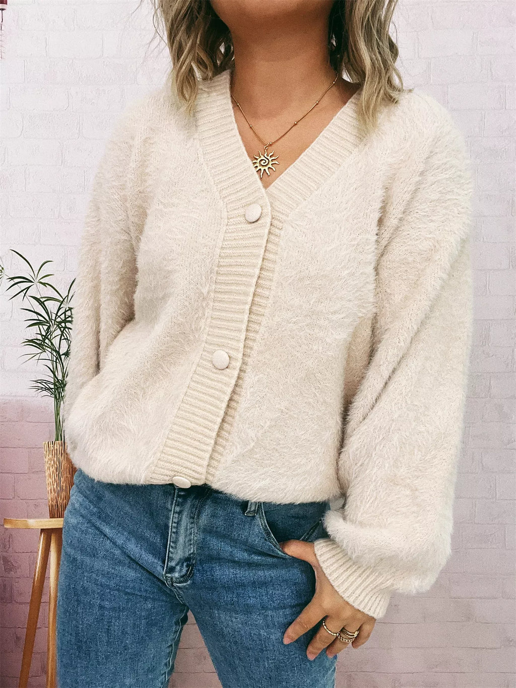 Fuzzy Button-Up Long Sleeve Cardigan 11dd588b612d4e379a669eff87352e44-Max-Origin