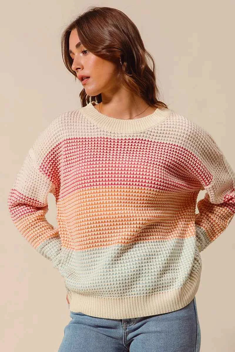 SO ME Multi Color Block Long Sleeve Sweater 11df70a615014a1ea1ece898dc686d4c-Max-Origin