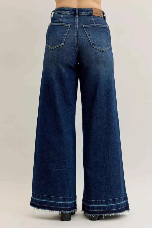 High Waist Palazzo Jeans with Front Patch Pockets 11e22b3199aa415c89601338515e3ea3-Max-Origin