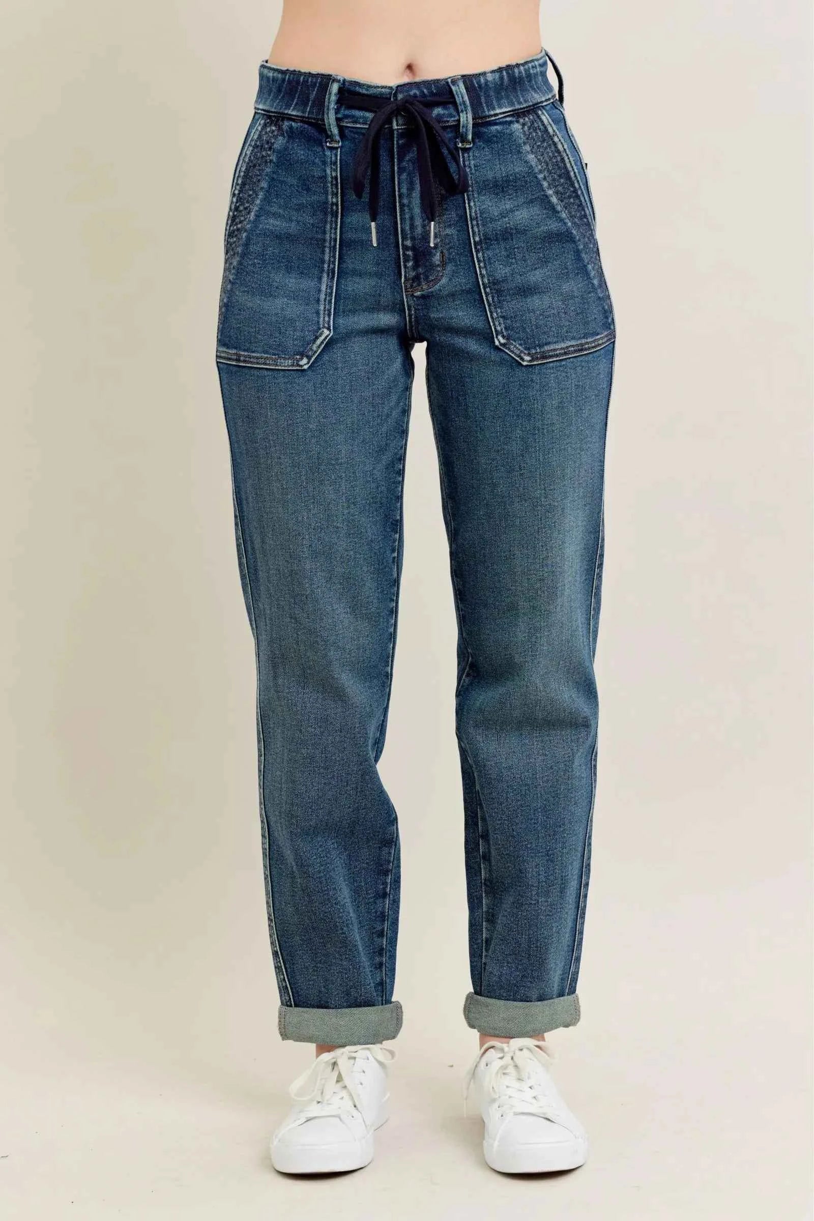 Judy Blue Full Size HW Vintage Wash Jeans w/ Drawstring Plus Size 11e40e23-c372-43b8-8bc4-9589d8fecd7f-Max-Origin