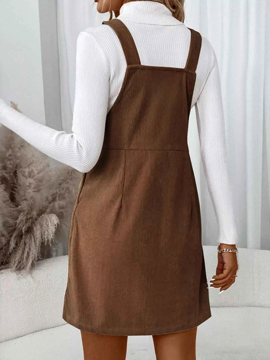 Corduroy Overall Mini Dress with Adjustable Straps 11f66138-5c98-499b-bdef-3e800c147a18-Max-Origin