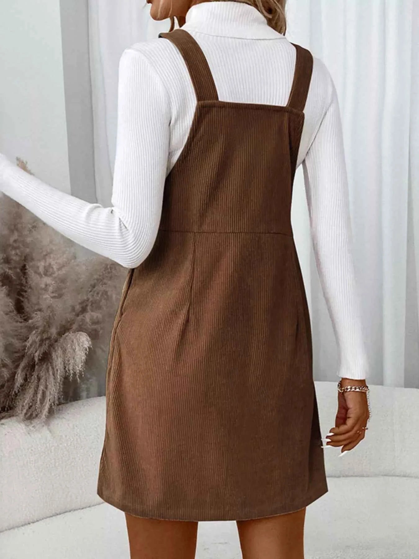 Corduroy Overall Mini Dress with Adjustable Straps 11f66138-5c98-499b-bdef-3e800c147a18-Max-Origin
