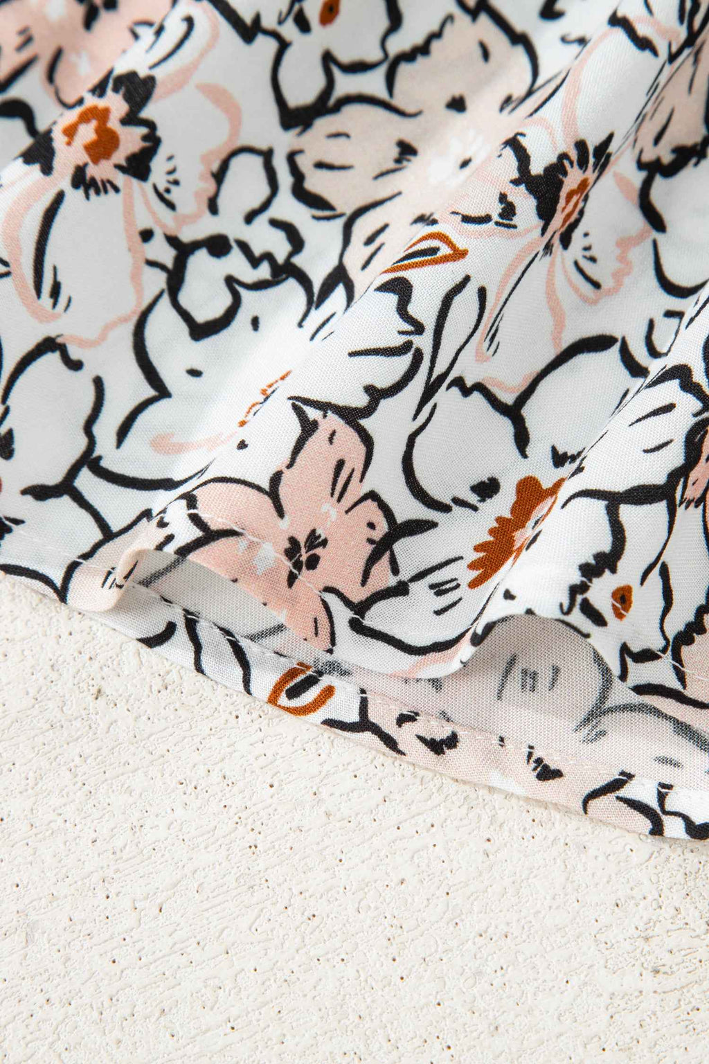 Khaki Bold Floral Print Frilled Puff Sleeve Button Down Shirt 1202fa68592951dc