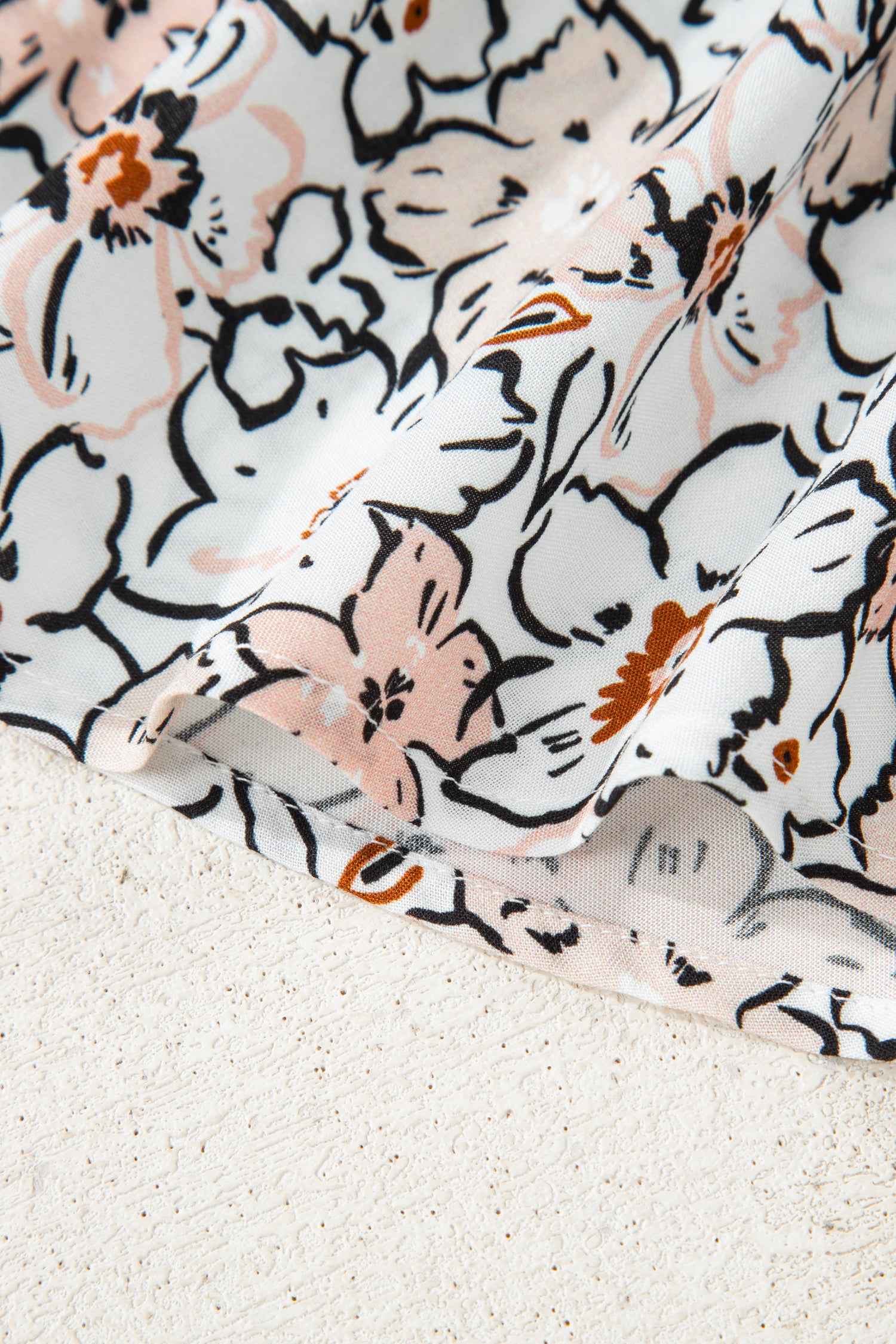 Khaki Bold Floral Print Frilled Puff Sleeve Button Down Shirt 1202fa68592951dc