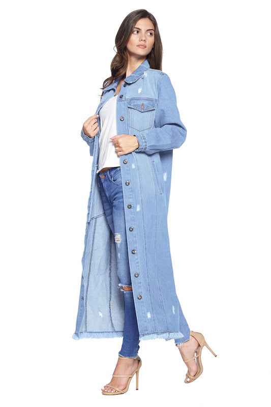 DENIM LONG JACKETS DISTRESSED WASHED LIGHT 12132542_82c6c5cd-f962-401e-8b04-1d2196681567