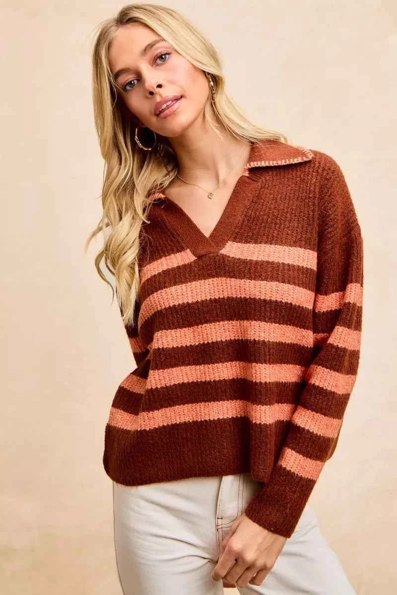 BiBi Striped Sweater Top with Collar Stitched Details 1216076128174193af15c5b962b927b1-Max-Origin