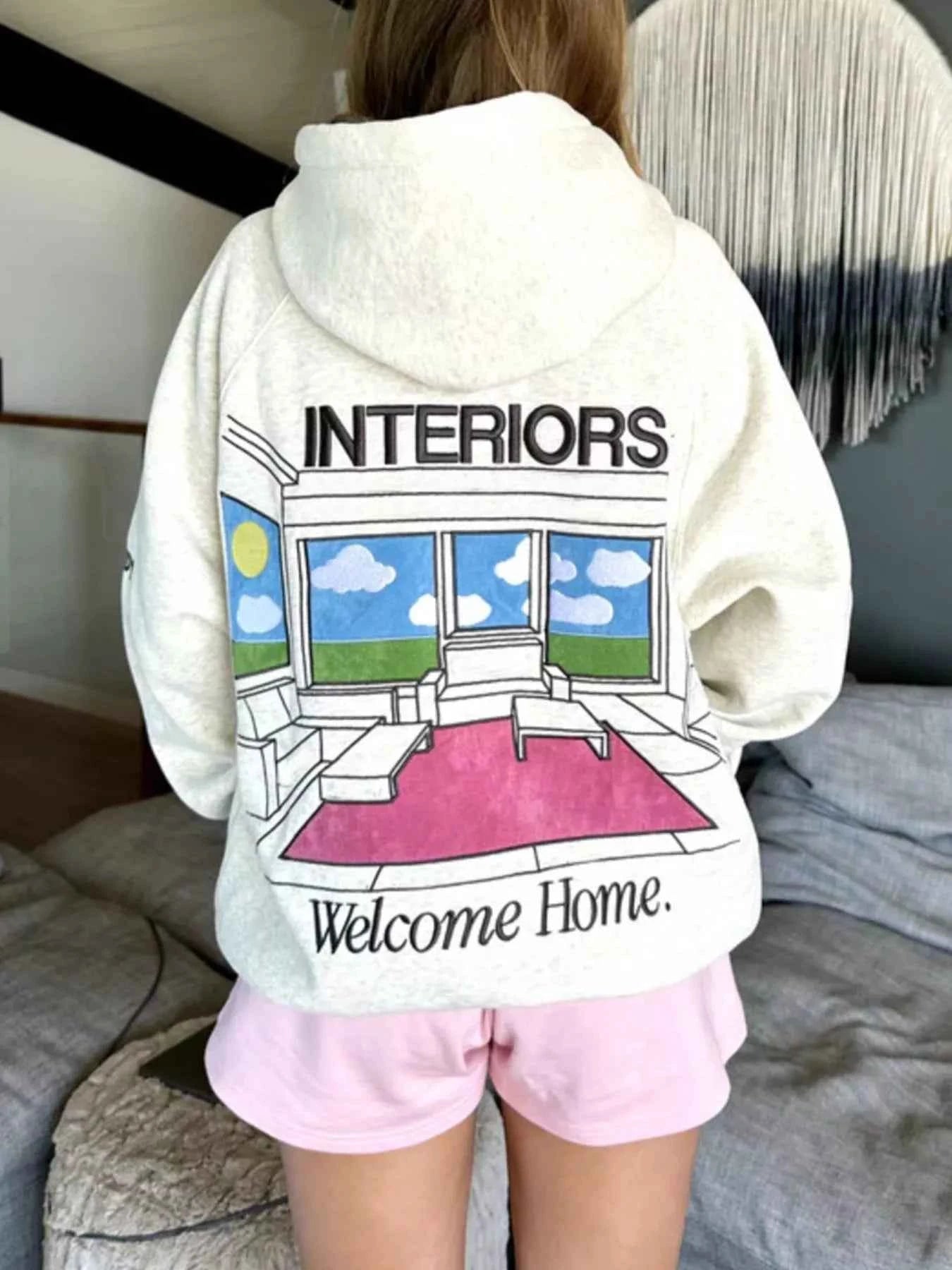 Sunrise Graphic Drawstring Hoodie Ivory 122275ae-7c0d-4d4a-b20a-6231ca79440c-Max-Origin