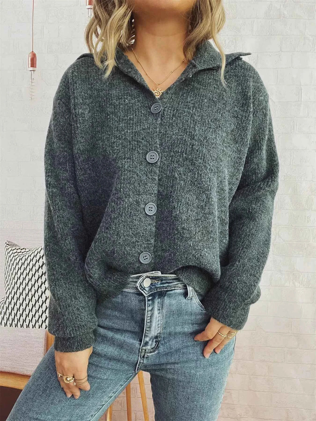 Ribbed Button-Up Cardigan 122b0b0437d44c69978c083a2b3ac88c-Max-Origin