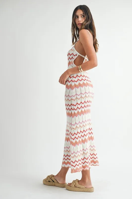 Lightweight Pointelle Chevron Knit Maxi Dress 122cc1fb081f4146acebd00c5291bada-Max-Origin