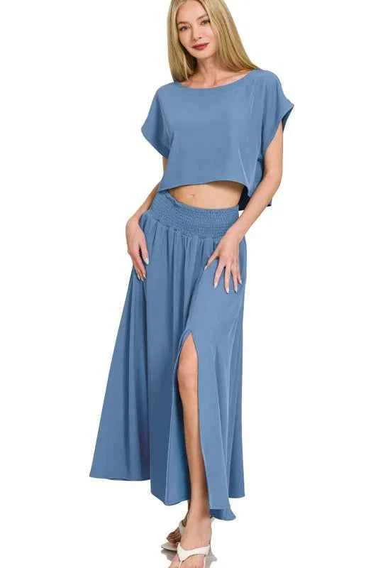 Zenana Heavy Woven Span Crop Tee & Skirt Set 1234cd6d-85b7-4220-9f49-a618c4ce97f8-Max-Origin