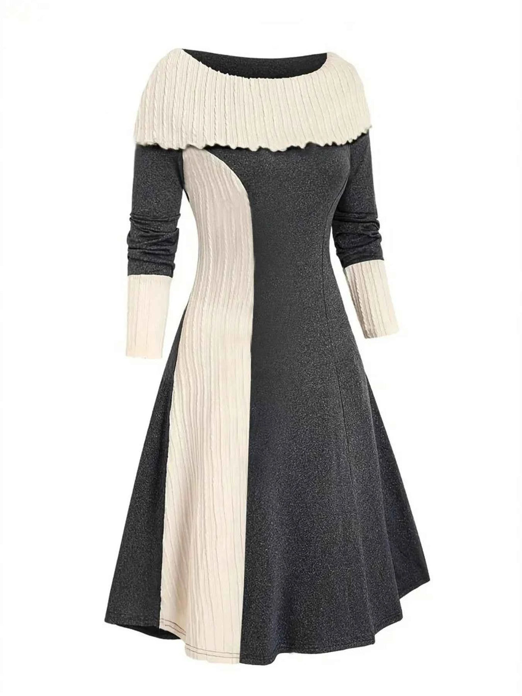 Color Block Ribbed Sweater Dress 1236fc08c44a4175b5ffed48d65ec524-Max-Origin