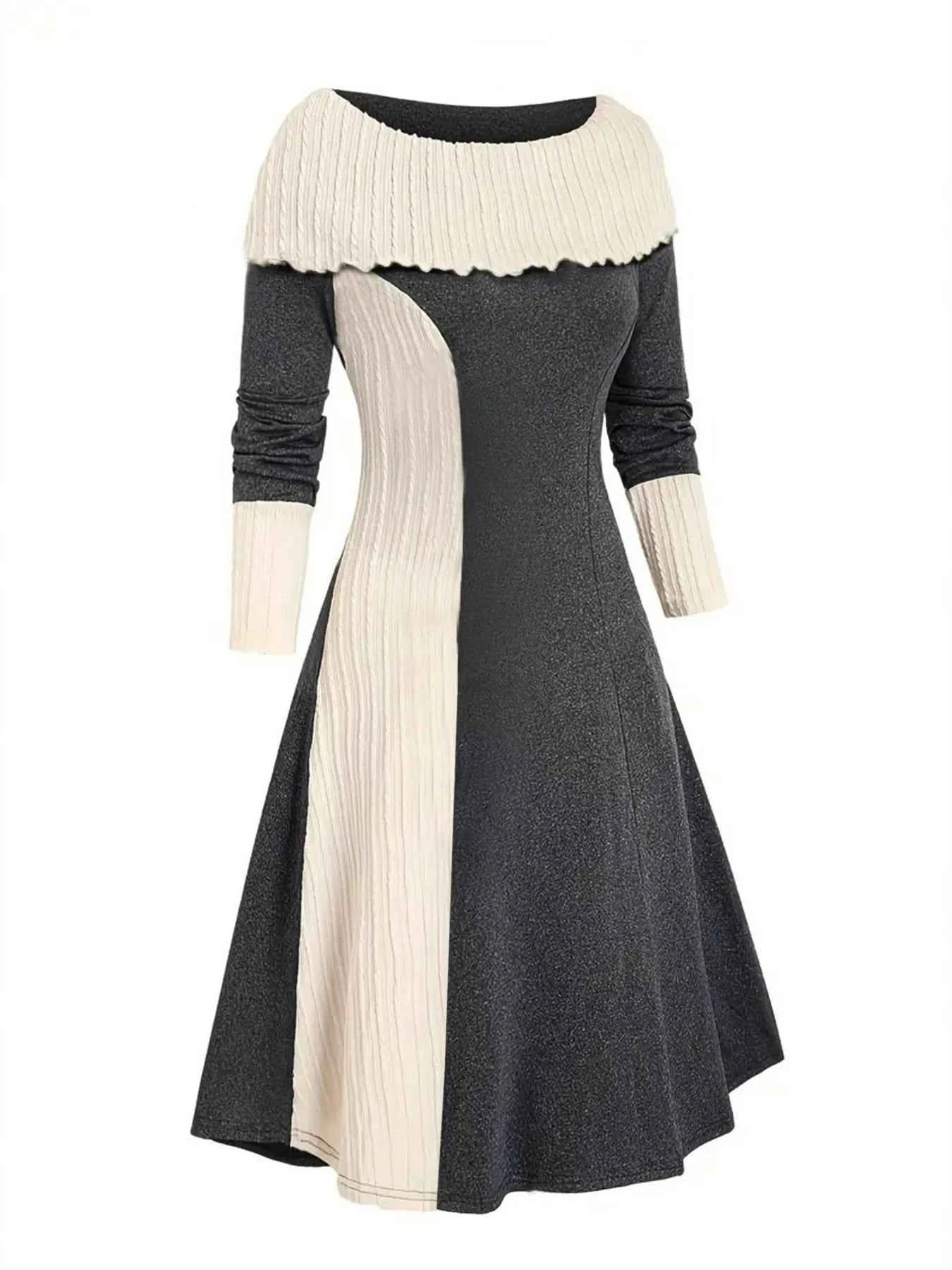 Color Block Ribbed Sweater Dress 1236fc08c44a4175b5ffed48d65ec524-Max-Origin