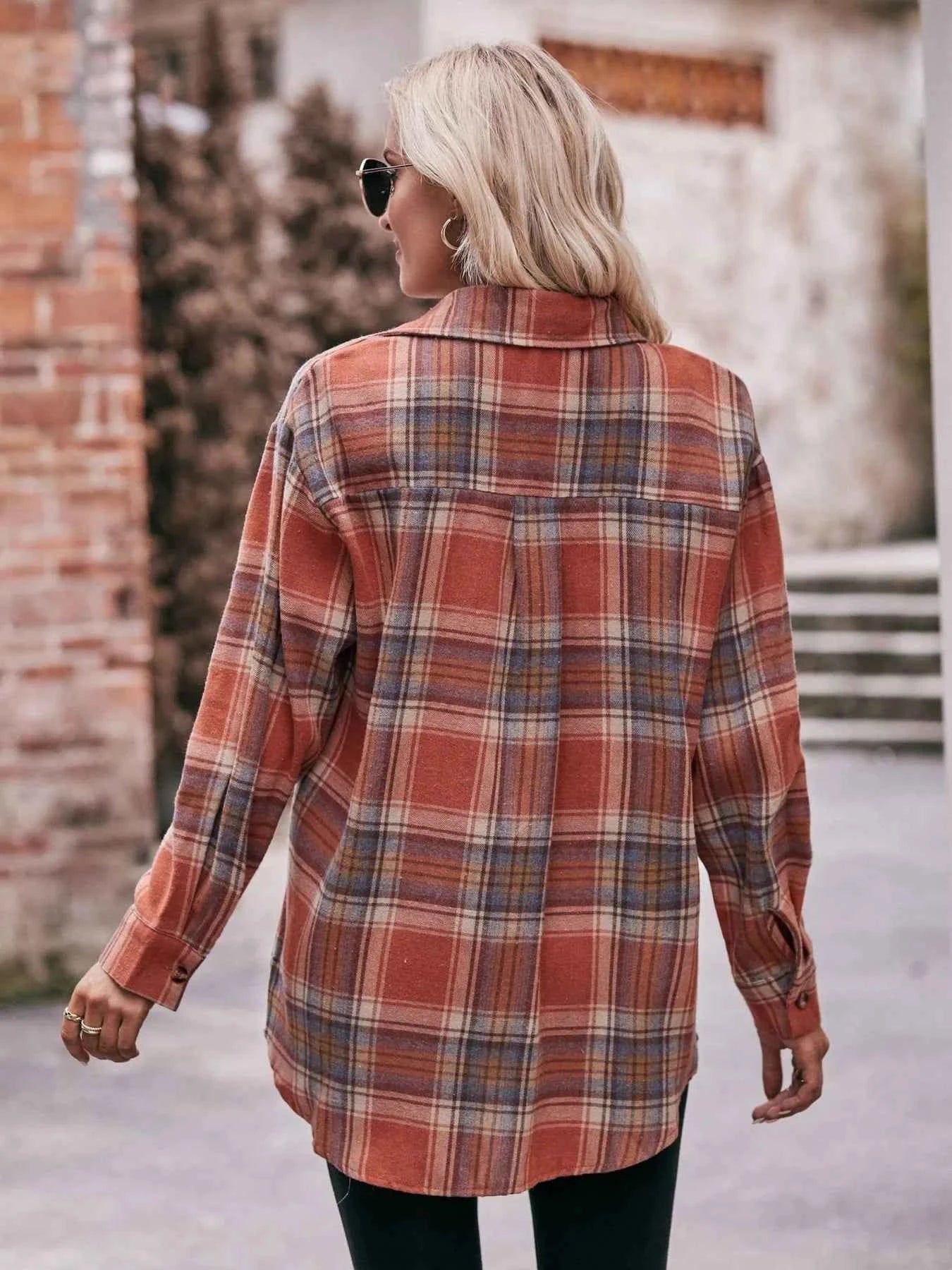 Plaid Button-Down Long Sleeve Shirt 123e78898842494db49157514468fb56-Max-Origin