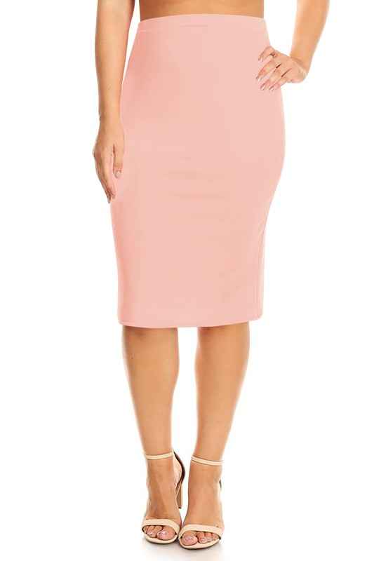 Plus Size Knee length pencil Skirt Pink 12425753_b8b9435d-b64d-4b60-a759-9dafede74e2a