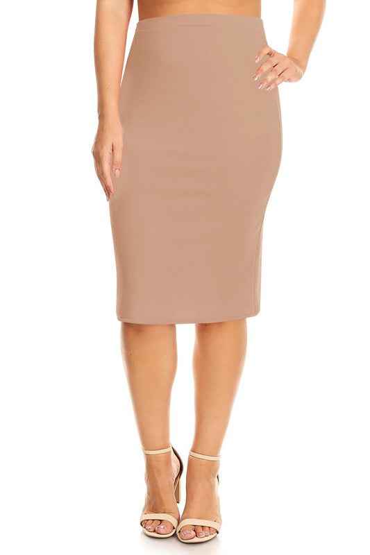Plus Size Knee length pencil Skirt Khaki 12425753_cce2e5d7-ff06-4507-aab6-a8fc6e296b72