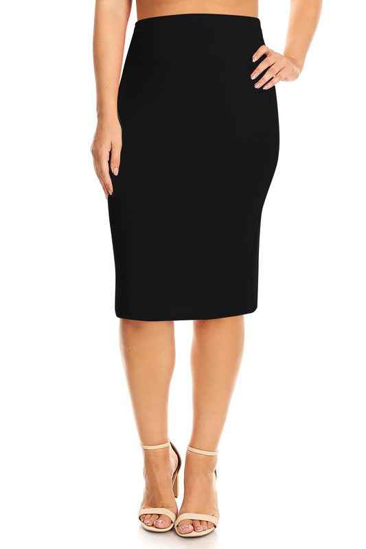 Plus Size Knee length pencil Skirt Black 12425753_ea5c985a-f9c5-47a8-8a8c-2c93553b44ca