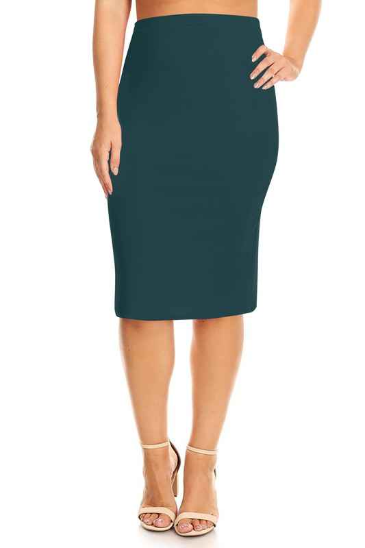 Plus Size Knee length pencil Skirt Green 12425753_f3ab0a52-bb6a-4048-8e46-4b58c1a6f0a4