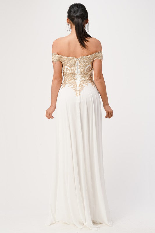 Plus Size Off Shoulder Evening Gown – Gold Lace Appliqué Chiffon Dress 12426097_72d41e24-3819-42f2-a7a4-a0bca51e66f6
