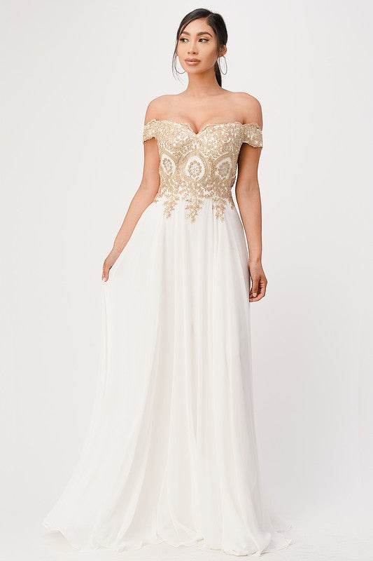 Plus Size Off Shoulder Evening Gown – Gold Lace Appliqué Chiffon Dress White 12426097_9e14d0dc-1cb9-443c-a8a2-3737815fa51a