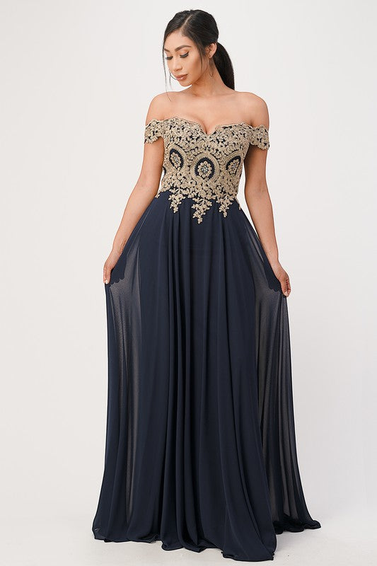 Plus Size Off Shoulder Evening Gown – Gold Lace Appliqué Chiffon Dress 12426097_9f16459a-9302-4cd9-aba3-2cf612888613