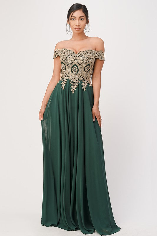 Plus Size Off Shoulder Evening Gown – Gold Lace Appliqué Chiffon Dress Hunter Green 12426097_c97f6b73-8947-40de-b0ac-96210b1e434a