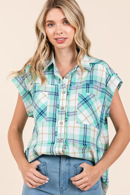 Mittoshop Mineral Wash Plaid Button Down Shirt 125dfe02-415d-4f1d-b8f6-7ce18fdf42b3-Max