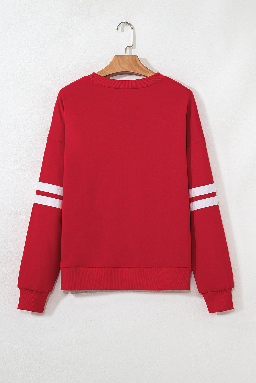 Orange Preppy Striped Sleeve Loose Sweatshirt 125e693612574813