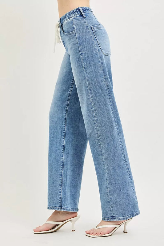 Relaxed Fit Drawstring Waist Jeans 12670f85-82fd-47c5-927d-55b2415c9800-Max-Origin