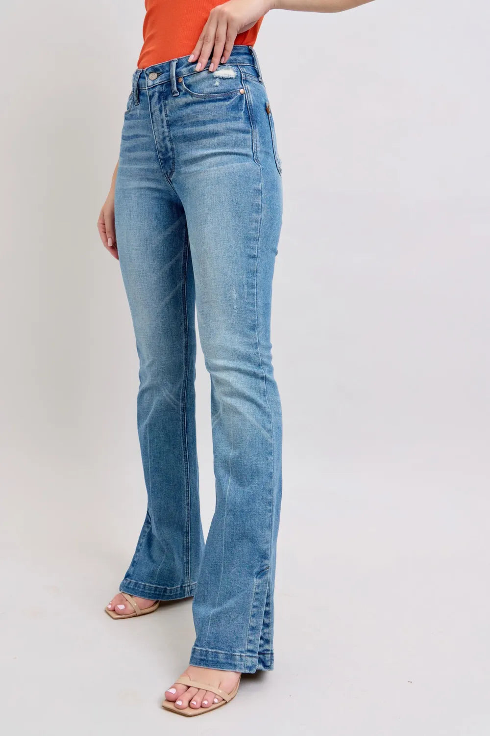 Judy Blue HW Tummy Control Vintage Wash Side Slit Slim Boot Jeans 12698ae6-85cd-40b2-8c24-e2466518d239-Max