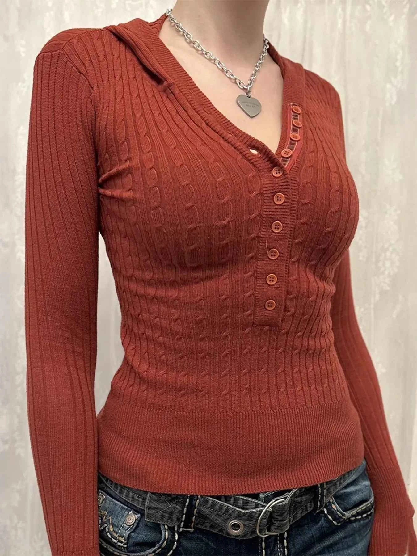 Button Front Long Sleeve Sweater 126a02bb1b0840e7aa0657e365ae602c-Max-Origin